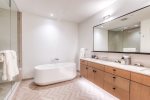 Master Bathroom features Double Vanity, Bathtub & Shower 